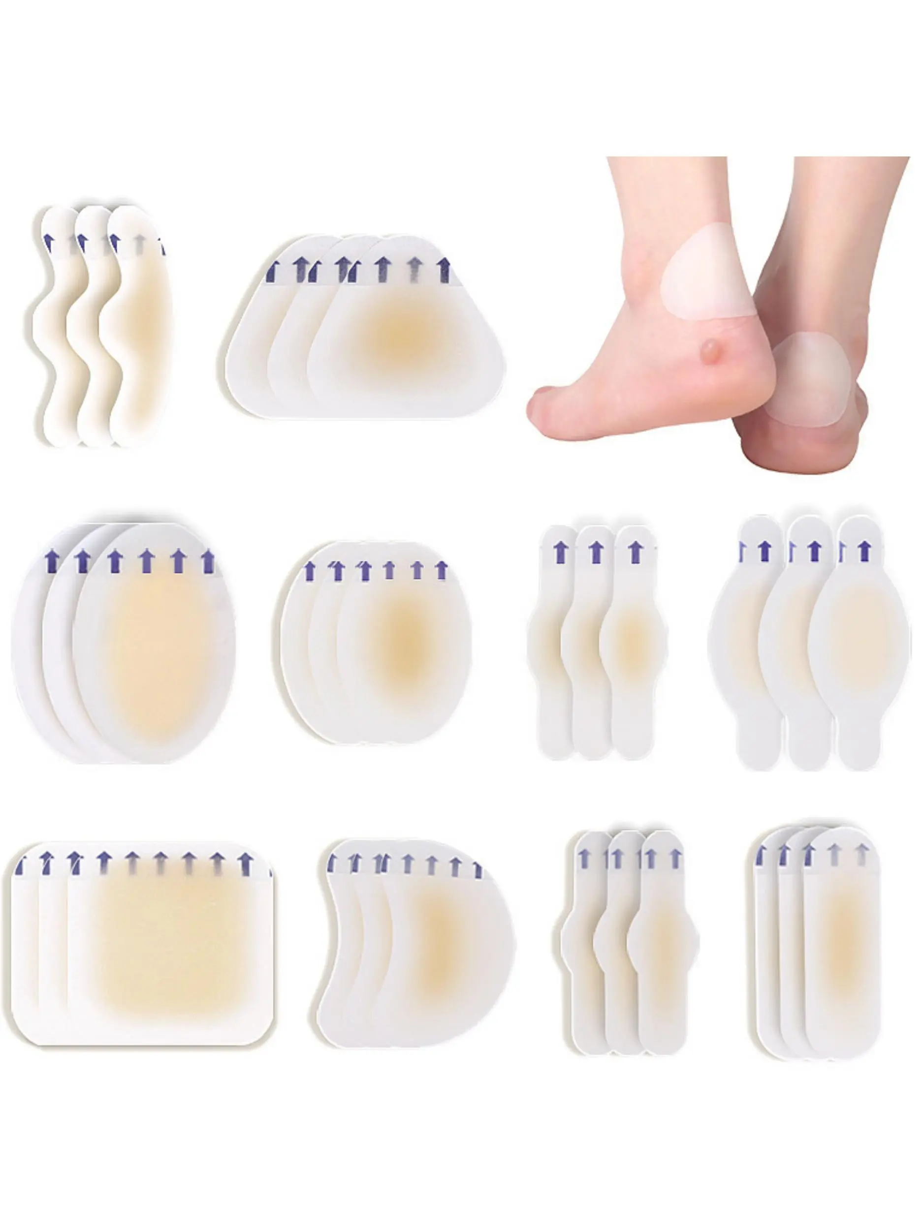 30 Pack Ultra-Thin Hydrogel Blister Bandages, Waterproof Gel Pads for Fingers Toes and Heels, Pain Relief and Healing Solution, Gel Cushioning