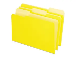 Pendaflex Colored File Folders 1/3 Cut Top Tab Legal Yellow Light Yellow 100/Box 15313YEL