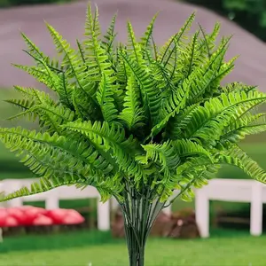 Artificial Shrubs, 12 Branches Fake Plastic Greenery Shrub Bushes, Uv Resistant Plants, Plastic Wheat Grass for Indoor Outdoor Home Garden Decoration, Home Decor, Artificial Trees, Decorating