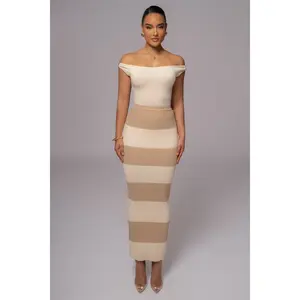 Ivory/Beige Jaide Maxi Knit Skirt