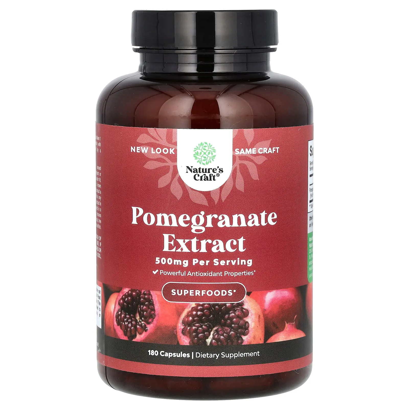 Nature's Craft Pomegranate Extract , 500 mg , 180 Capsules Nature's Craft Pomegranate Extract , 500 mg , 180 Capsules
