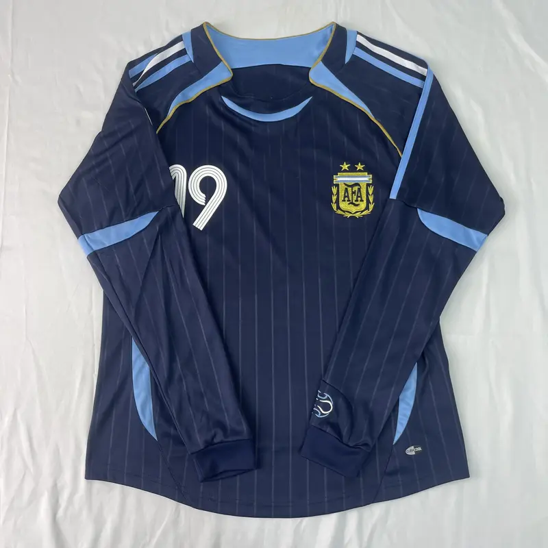 2006 Argentina World Cup national team away 19 Messi  shirt quick dry long sleeve