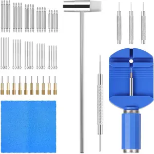 Watch Link Removal Kit Watch Repair Tools for Watch Band Adjustment Strap Pin Removal Watch Chain Sizing Bracelet Resizing Tool with Pins Spring Bar Tool and Hammer