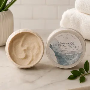 NEW! Sea Salt Lotion Scrub, Exfoliating Spa Experience