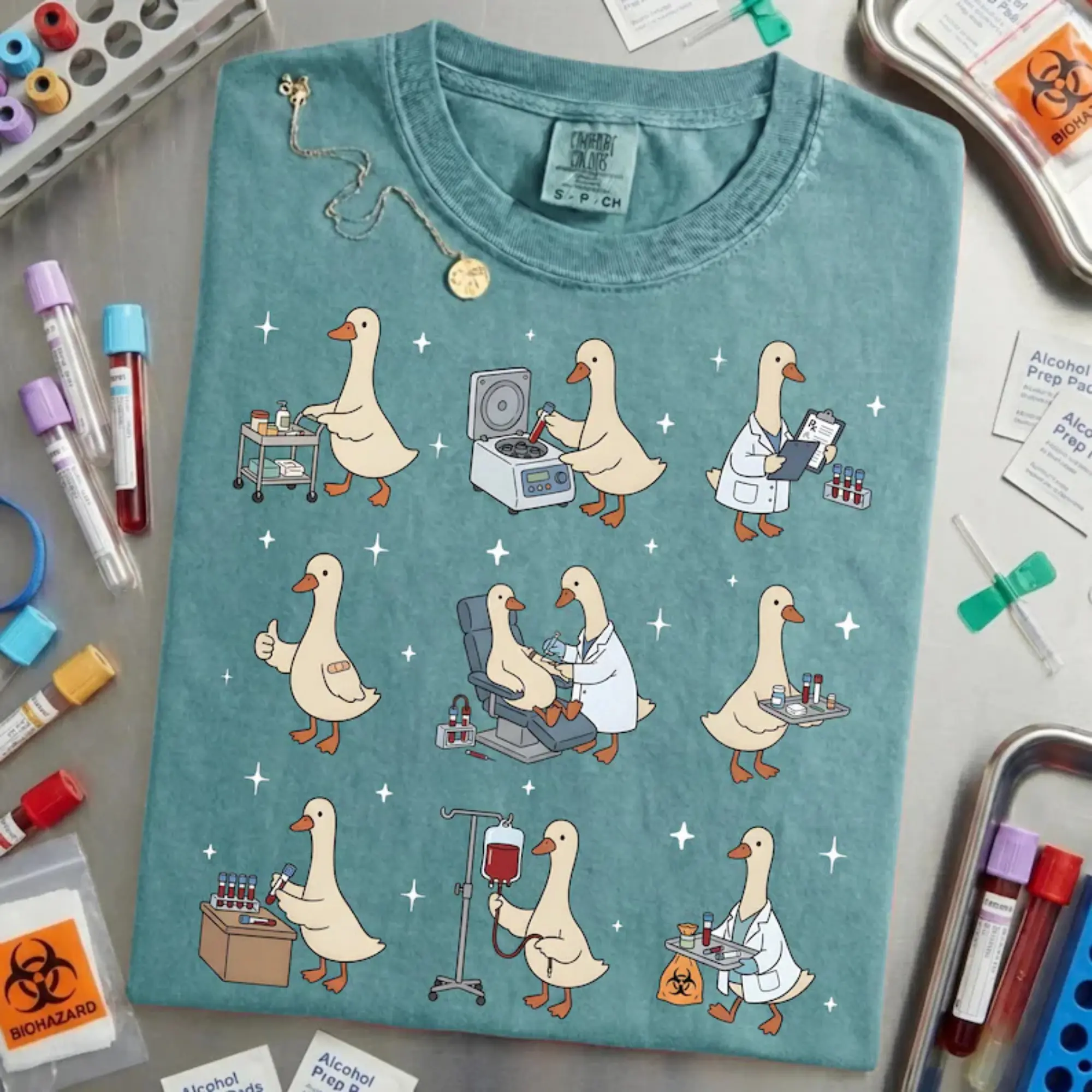 Comfort Colors Silly Goose Phlebotomist Shirt – Funny Phlebotomy Week Gift, Medical Lab Tech Sweatshirt, Nurse Phlebotomist Tee, Comfort Colors Shirt