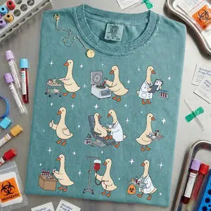 Comfort Colors Silly Goose Phlebotomist Shirt – Funny Phlebotomy Week Gift, Medical Lab Tech Sweatshirt, Nurse Phlebotomist Tee, Comfort Colors Shirt