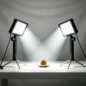EMART 2 Packs 60  LED  Light Kit ，Portable Photography Lighting Kit for Table Top Photo Camera Video Recording Studio Light Lamp with Adjustable Tripod Stand & Color Filters