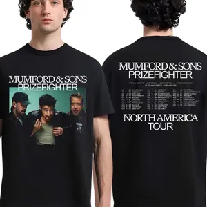 Mumford And Sons Prizefighter North America Tour 2026 T-Shirt, Perfect Gift For Folk Rock Fans, Celebrating The Iconic Tour, Casual Style, Ideal For Concerts and Everyday Wear.