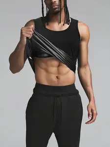 Sauna Vest for Men Waist Trainer, Sleeveless Mens Sweat Sauna Suit Shirt Compression Tank Top（BLACK S-XXXL）
