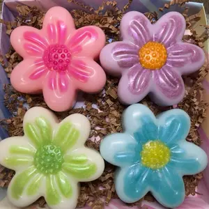 Floral Scented All Natural Glycerin Soap Bar Set of 4- 4 oz