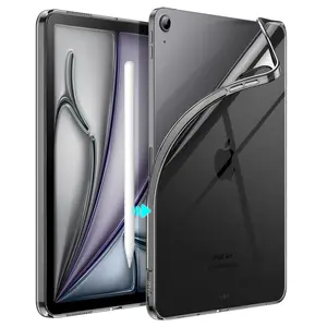 JETech Case for iPad Air 11-Inch M4/M3/M2 (2026/2025/2024), iPad Air 5/4 (10.9-Inch, 2022/2020 Model), Soft TPU Transparent Slim Shockproof Tablet Cover, Support Pencil Pro/2nd Charging
