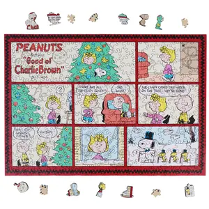 Wooden Jigsaw Puzzle Gift for Snoopy Lovers, 300 Pieces Snoopy Collection Jigsaw Puzzle,5MM Thick, Officially Licensed Merchandise, 15" x 10.5"
