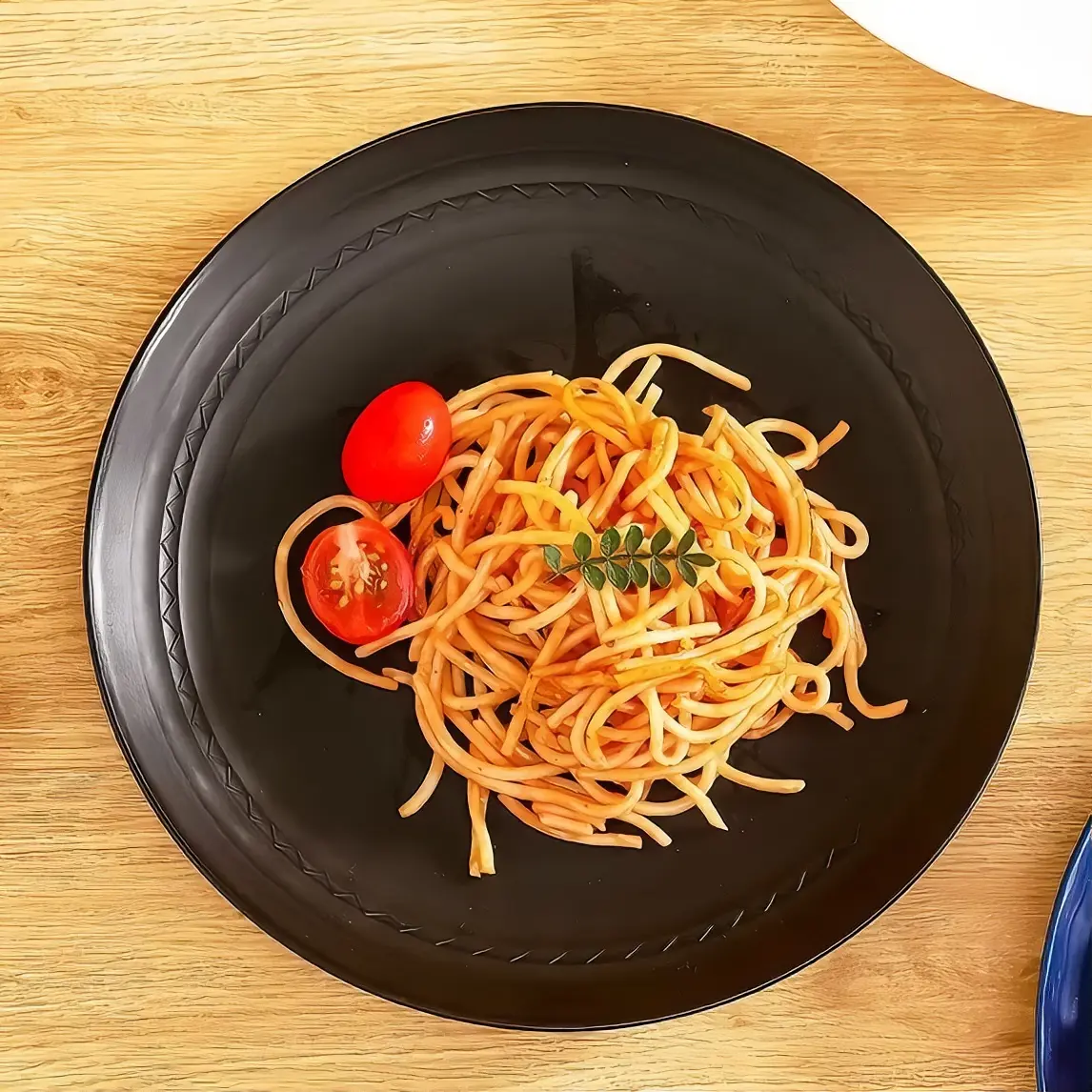 Black Dinnerware Set for 8, 32 Pack Plastic BPA-Free Dinner Plates, Salad Plates, Cereal Bowls, Cups, Unbreakable Plates and Bowls Sets, Microwave and Dishwasher Safe