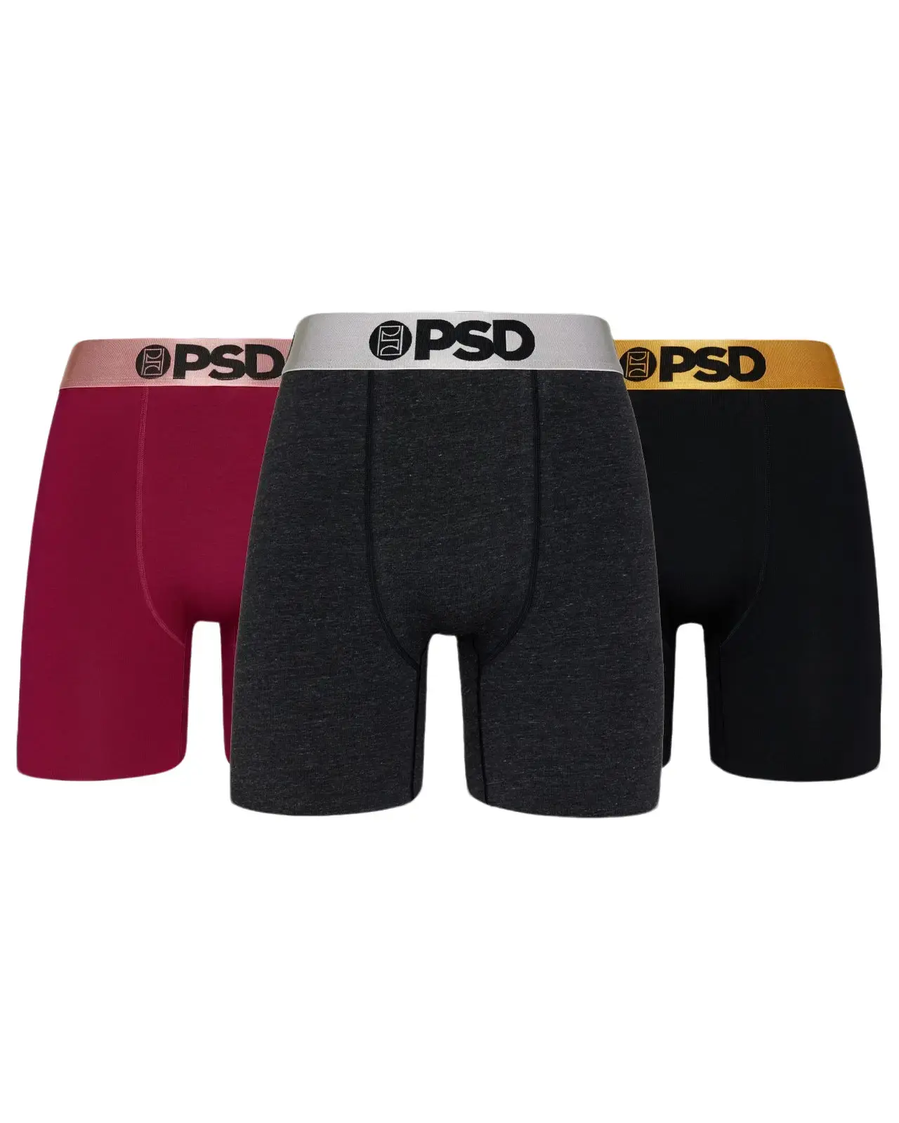 PSD Mens Metallic Solids Cotton Boxer Brief 3-Pack - Breathable and Moisture-Wicking with 7 Inch Inseam Elastic Menswear PSD Mens Metallic Solids Cotton Boxer Brief 3-Pack - Breathable and Moisture-Wicking with 7 Inch Inseam Elastic Menswear