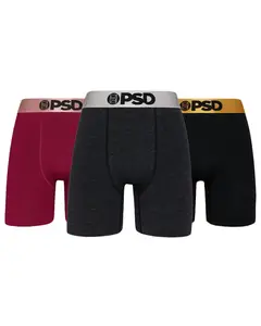 PSD Mens Metallic Solids Cotton Boxer Brief 3-Pack - Breathable and Moisture-Wicking with 7 Inch Inseam Elastic Menswear PSD Mens Metallic Solids Cotton Boxer Brief 3-Pack - Breathable and Moisture-Wicking with 7 Inch Inseam Elastic Menswear