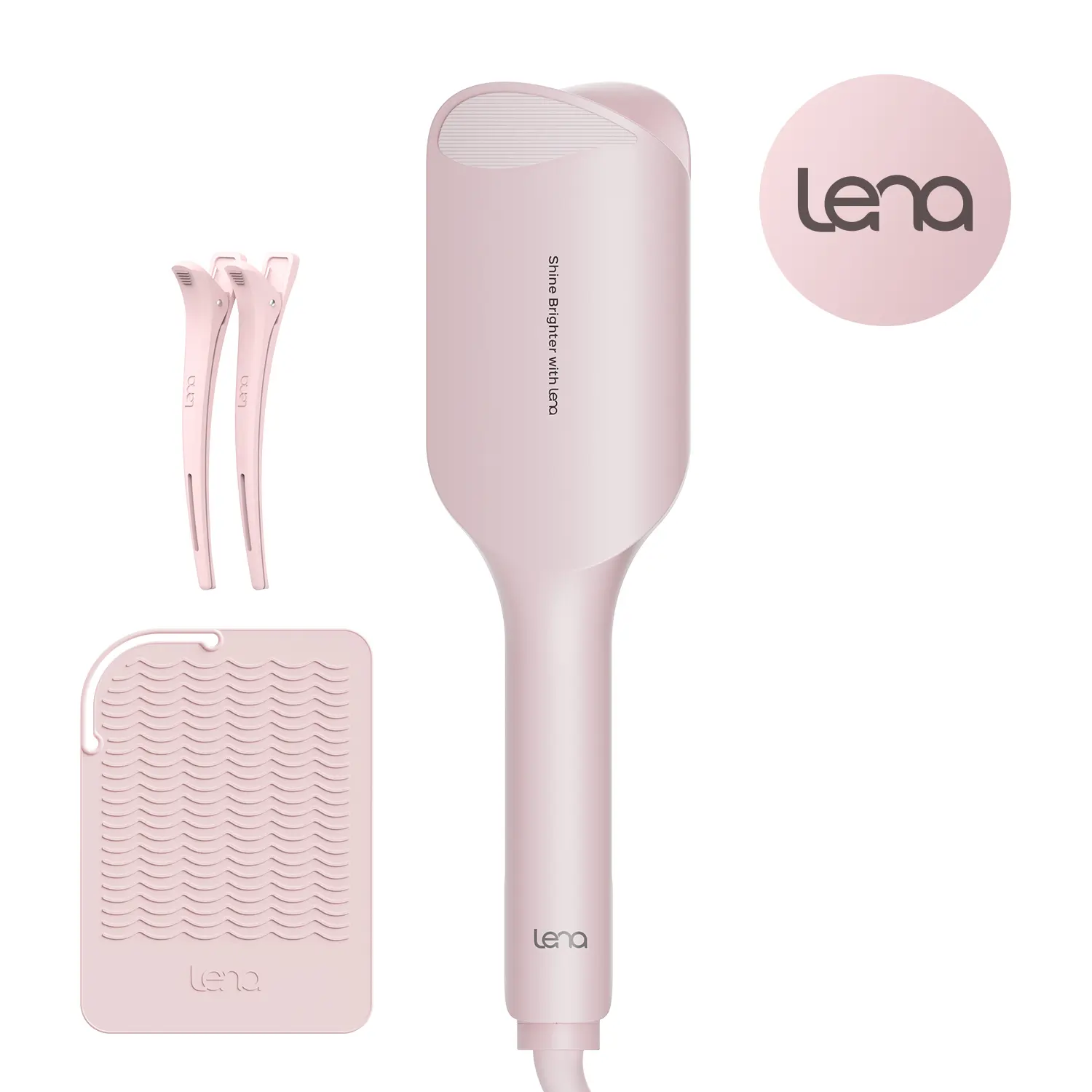 LENA Wave Curling Iron, Anti-Scald Hair Crimper, 2 Barrel Ionic Wavy Hair Curler for Women, 1.25 inch Fast Heating Curling Wand, 3 Temp Ceramic Hair Waver, Crimper Hair Iron for Wide Deep Waves Silicone Adjustable