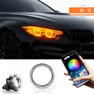 2.5/3 Inch 5D Crystal RGB Angel Eyes Halo Rings APP Control LED Headlight DRL 12V Car Accessories,Car Headlight Decoration