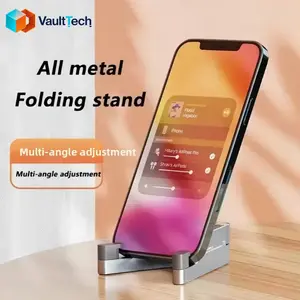Universal Mini Size Aluminum Portable Folding Desk Mount Holder Bracket Mobile Phone Cradle Foldable Stand for Cellphone