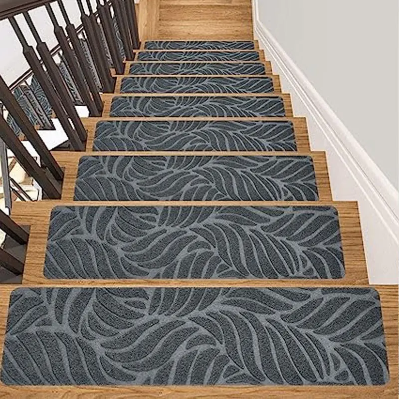 Embossed staircase banana leaf gray