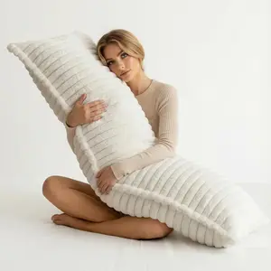 Luxurious Faux  Full  Pillow for Adults,Shredded Memory   Pillows for Side Sleeper & , 20x54 Inch  Long Bed Pillow for  , Removable Cover