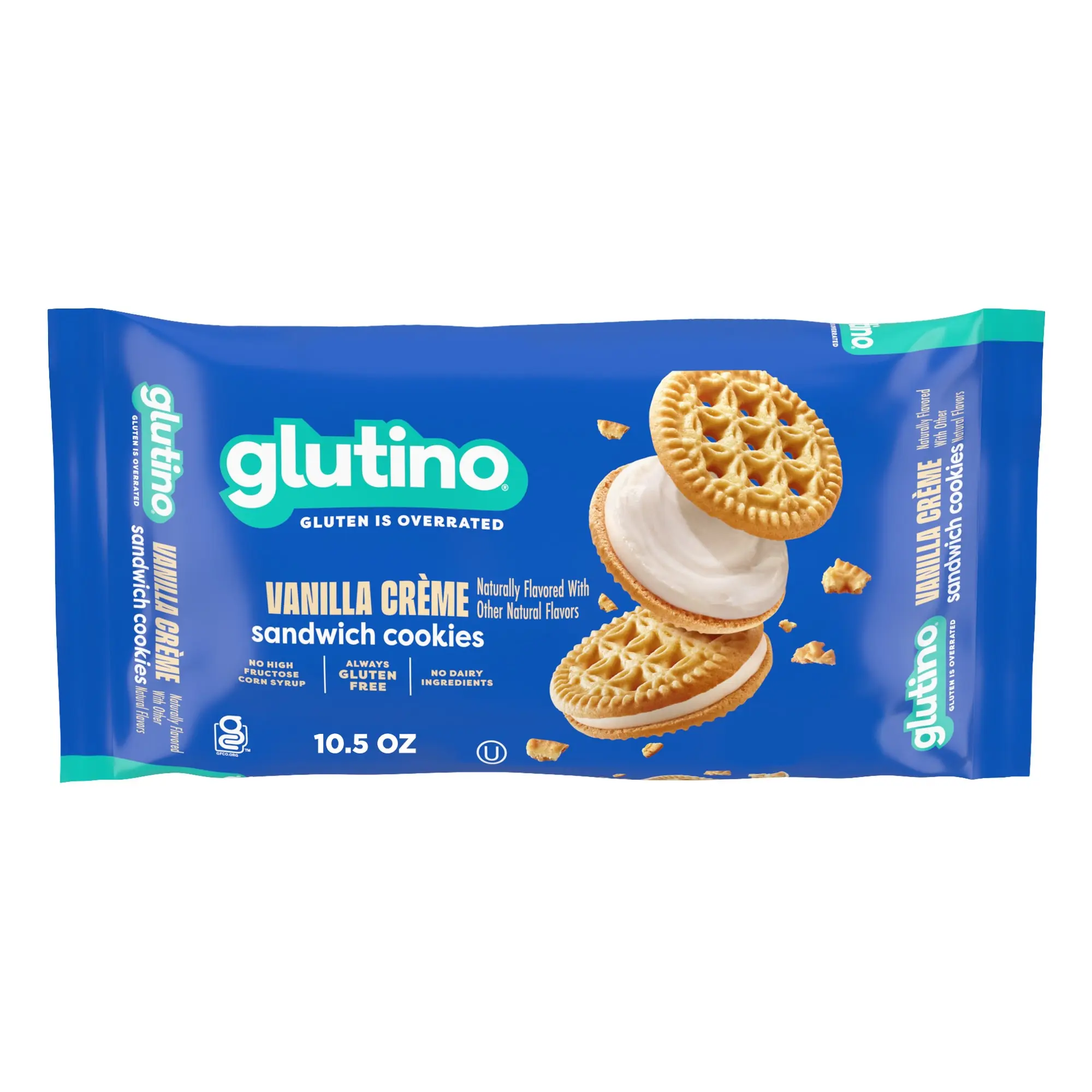(8 pack) Glutino Gluten Free Vanilla Crème Flavored Sandwich Cookies, 10.5 oz.