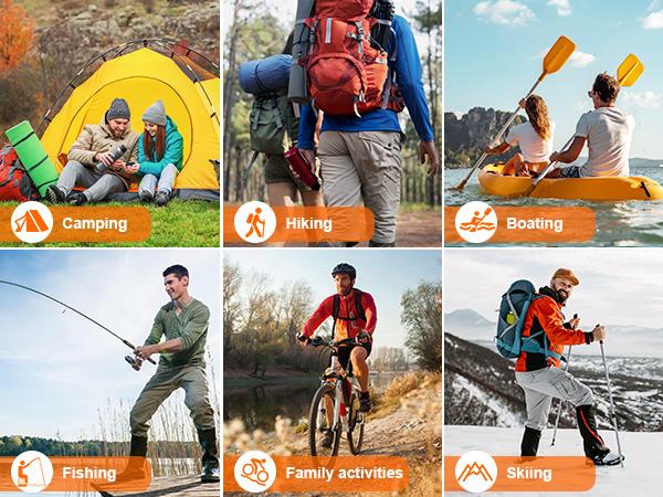 solar Power Bank 63200mAh Portable Charger Dual Outputs Dual Inputs 4 LEDs Flashlight Hand Crank Solar Charger Fast Charging Battery Pack for Outdoor Camping Emergency Gear,back to school