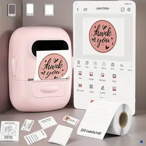 Wireless Inkless Thermal Label Maker Machine | Multiple Templates & Multi-color Options, Portable Printer for Home Storage Office School Organization