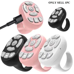 Multi-function BT Ring Remote Control Portable Fingertip Selfie Video Recording Controller Automatic Page Turner Browsing For Phone Mobile Phone Accessory Devices