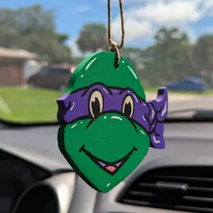 Hand Painted Wood Cutouts of Teenage Mutant Ninja Turtles - Set of 4 Decor Hanging Ornaments