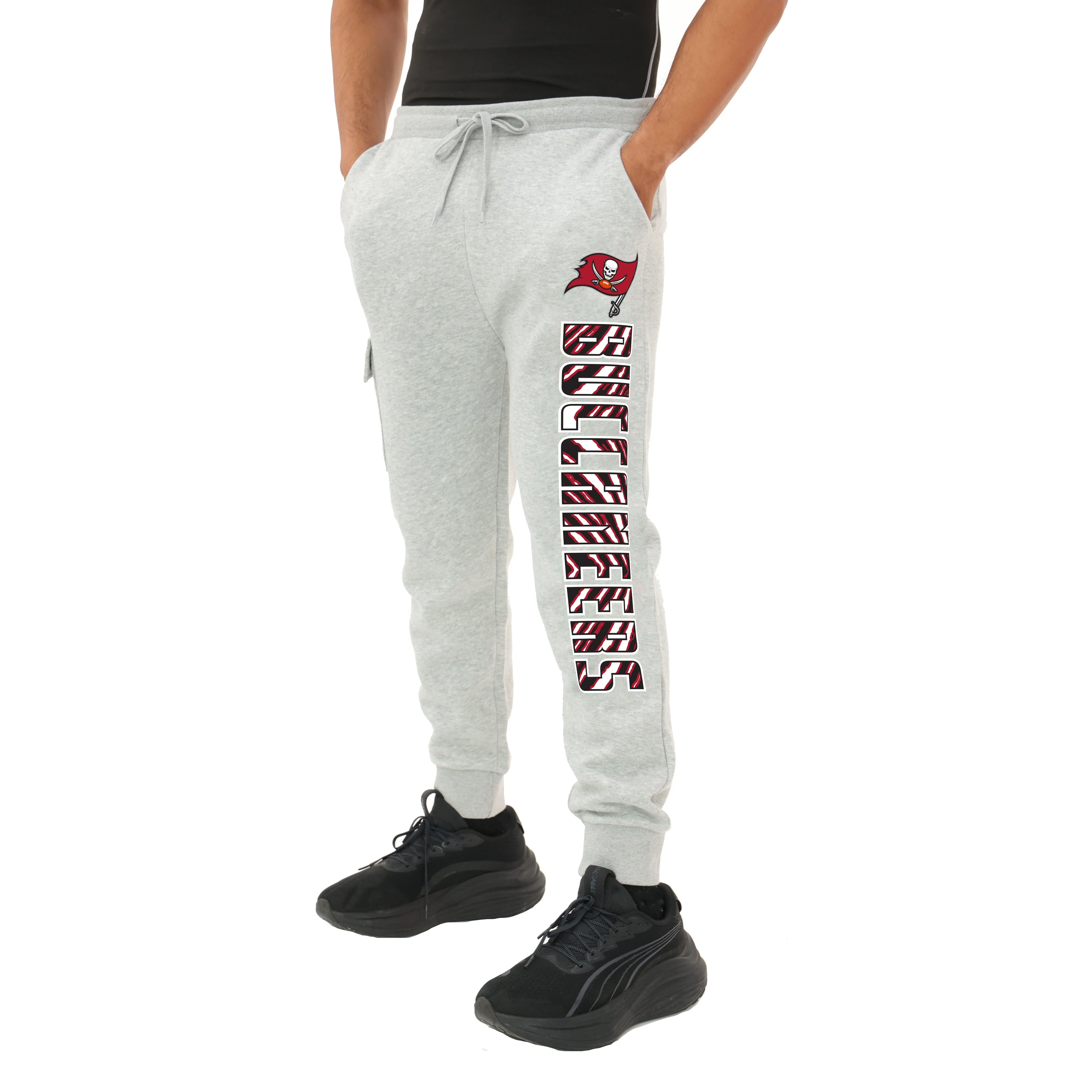 Zubaz NFL  MEN Cargo Joggers - Gray, TAMPA BAY BUCCANEERS