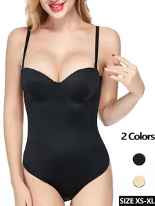 Women's Backless Body Shaper One-Piece with Padded Cups, Adjustable Straps, High Elasticity, All Seasons, Suitable for Various Occasions