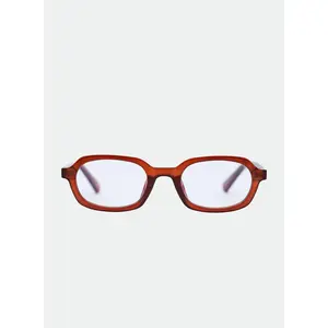 Blue Light Abby Hexagon Glasses - Transparent Maple Frame with Blue Light Filtering Lenses for Screen Protection & Comfort