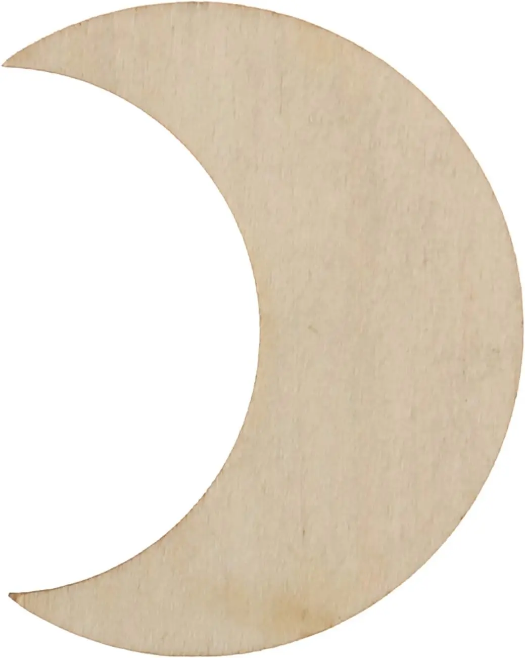 Moon Shape Wood Slices, Unfinished Wood DIY Craft Cutout, (50x40mm/2x1.6inch, 20pcs)
