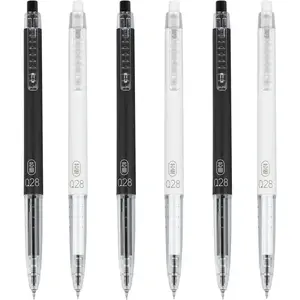Gel Pens 0.28mm Extra Fine Point Pen, Black Ink, Ball Point Pen for School, Office, Stationery Supplies 6 Packs