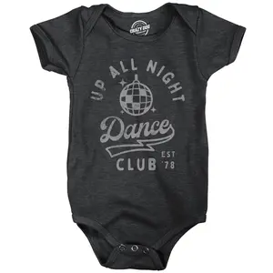 Up All Night Dance Club Baby Bodysuit Funny Sleepless Nightclub Joke Jumper for Infants Funny Baby Onesies Funny Sarcastic Onesie Novelty Onesie Black -