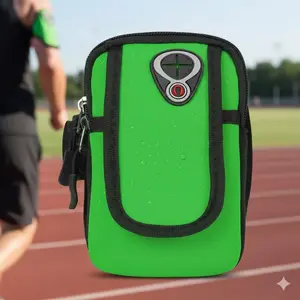 Waterproof Running Armband, Adjustable Anti-Slip Phone Holder for iPhone up to 6" - Lightweight Breathable Design for Jogging, Cycling, Gym & Fishing. Shockproof Pocket & Multi-Use Compartment for Secure Storage.