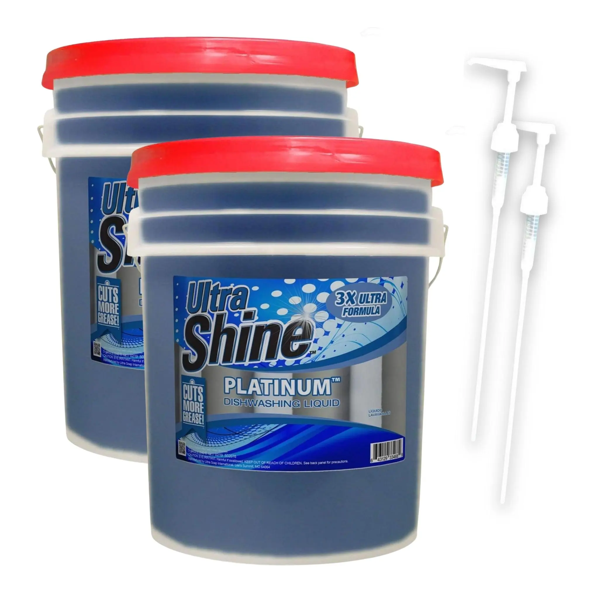 Ultra Shine™ 2 Pack 3X Platinum™ Dishwashing Liquid Grease Remover, 5 Gal, Blue Ultra Shine™ 2 Pack 3X Platinum™ Dishwashing Liquid Grease Remover, 5 Gal, Blue