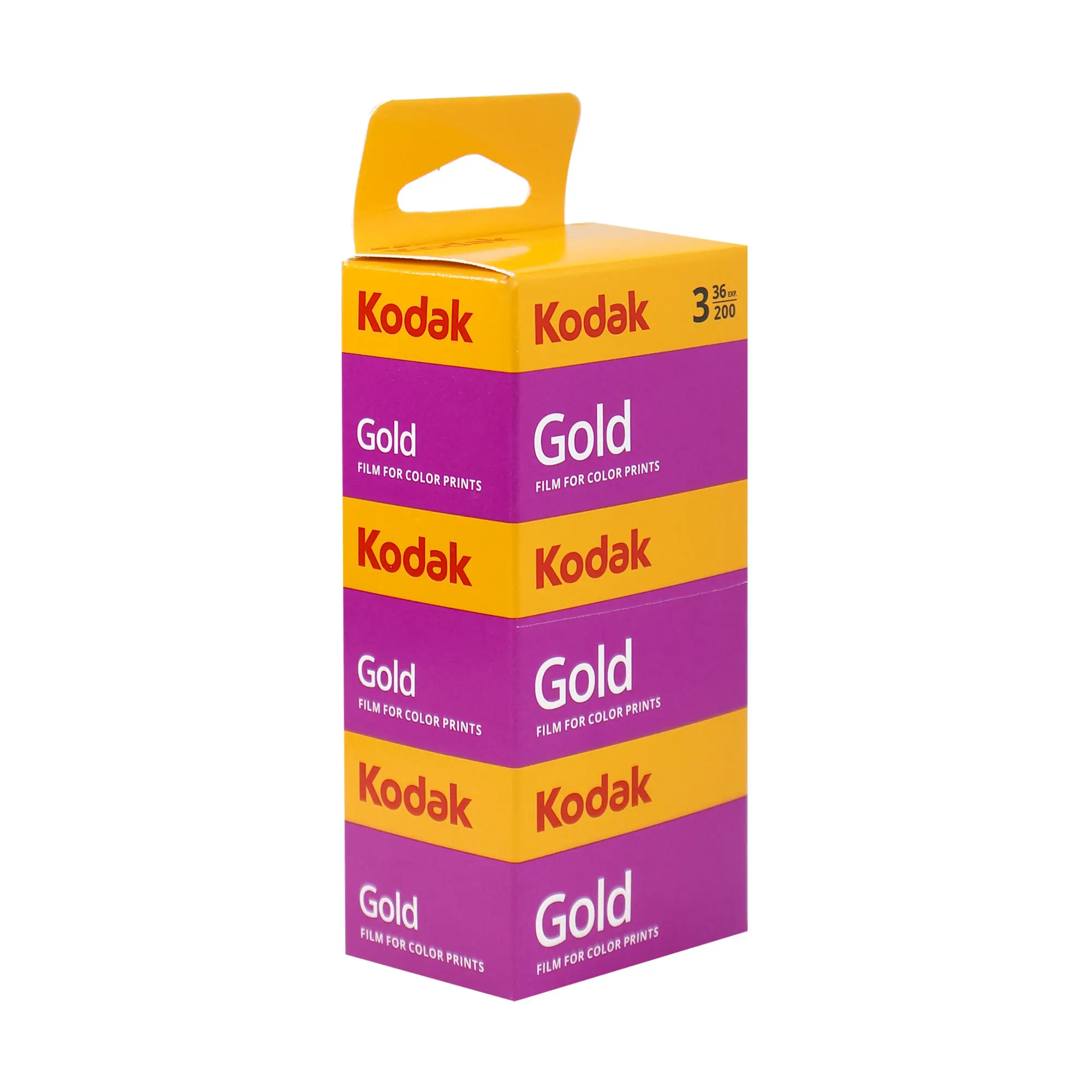 Kodak GOLD 200 Color Negative Film 35mm Roll 36 Exposures 3 Pack Medium-Speed Daylight-Balanced ISO 200 Fine Grain High Sharpness
