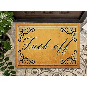 Funny Welcome Doormat Front Door Entry Rugs Welcome Mat with Rubber Back Fuck Off Doormat Go Away House Warming Gift Decorative Mats for Front Porch No Slip Kitchen Rug and Mats