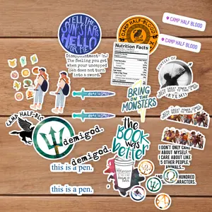 Stickers 20 Pcs per Pack Percy Vinyl Jackson Waterproof Aesthetic Colorful Laptop Water Bottle Bumper Car Bike Luggage Guitar Skateboard