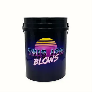 THIS JOB BLOWS BUCKET Durable Heavy Duty 5 Gallon Round Injection Molding Polypropylene Bucket for Job Site DIY Projects and Everyday Use