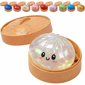 Glitter Squishy Bun — Sensory Stress-Relief Squeeze Toy, Fidget Stress Reliever, Anti-Stress Squeeze Ball