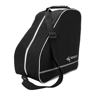 Waterproof PVC Ski Boot Bag with Adjustable Strap, Multipurpose Snowboard Boot Carrier for Men, Women, and Youth - Durable Black