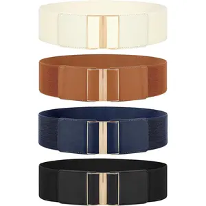 4 Pack Wide Elastic Stretch Waist Belts for Women,Dress Belt,Suitable for Pairing with Trench Coats,Featuring Elastic Bands And a Buckle Design,Halloween Christmas Party Fathersdaygift,Hand Tools Kits