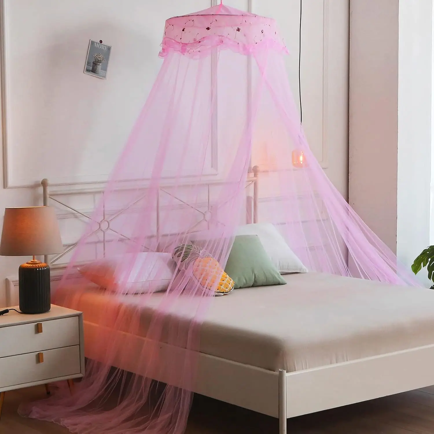 Net Bed for Girls Pink Bed Curtains Tent Twin Queen Size| Netting For Pink Bed Tent Mosquiteros Cameros Para Cuba Bed Room Decor For Baby Crib Adults