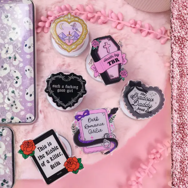 Hot Girl Book Club Pink Bow Coquette Bookish Cute Reader PopSockets Adhesive PopGrip