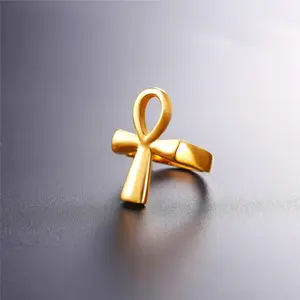 Anklet Ring, Ancient Egyptian Ring, Stainless Steel, Gold, Egyptian Symbol Ring, for Girlfriend/Boyfriend