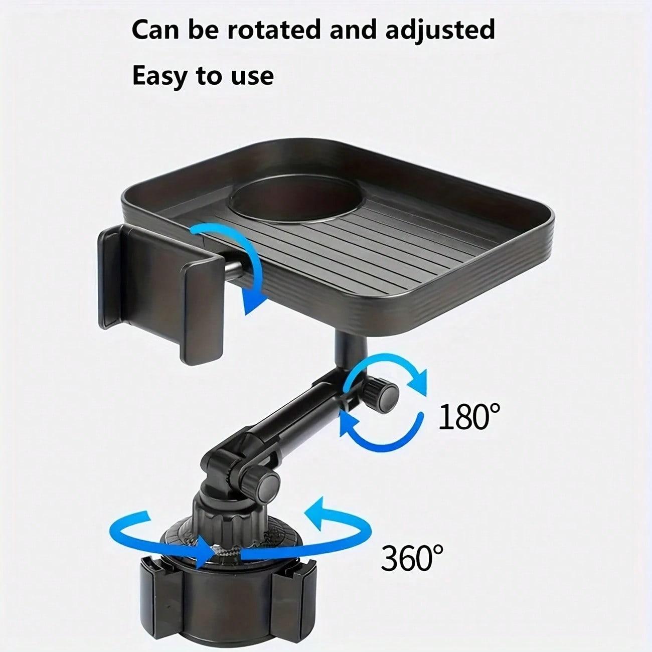 TAIMASI 1pc Versatile Car Tray - Integrated Cup Holder & Mobile Stand - Durable, For Easy Travel Dining And Organization