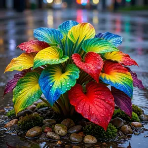 900+ Vibrant Rainbow Hosta Seeds – Unique Colorful Foliage for Tropical-Style Gardens, Eye-Catching Plant for Outdoor Landscape Design