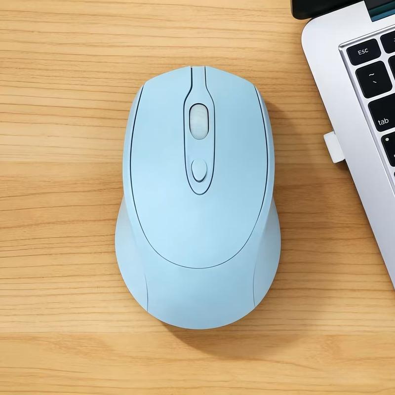 Rechargeable Wireless Mouse Dual Mode Connection 2.4GHz Bluetooth-compatible with USB Receiver, Three Dpi Settings 800/1200/1600, Ergonomic Design